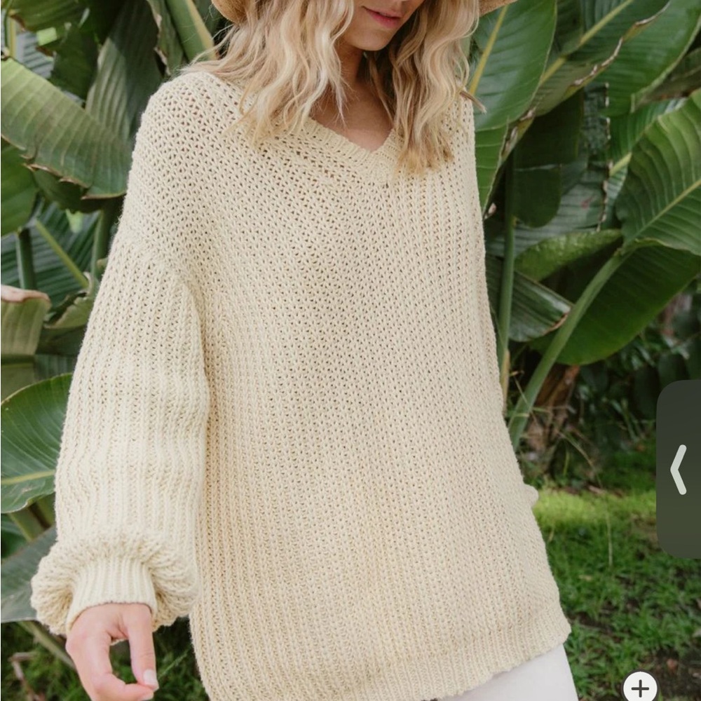 Jenni Kayne Cotton Cabin Sweater in Cream, Small